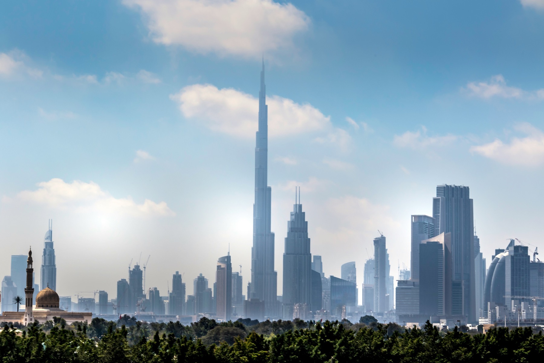 The Dubai skyline with the Burj Khalifa